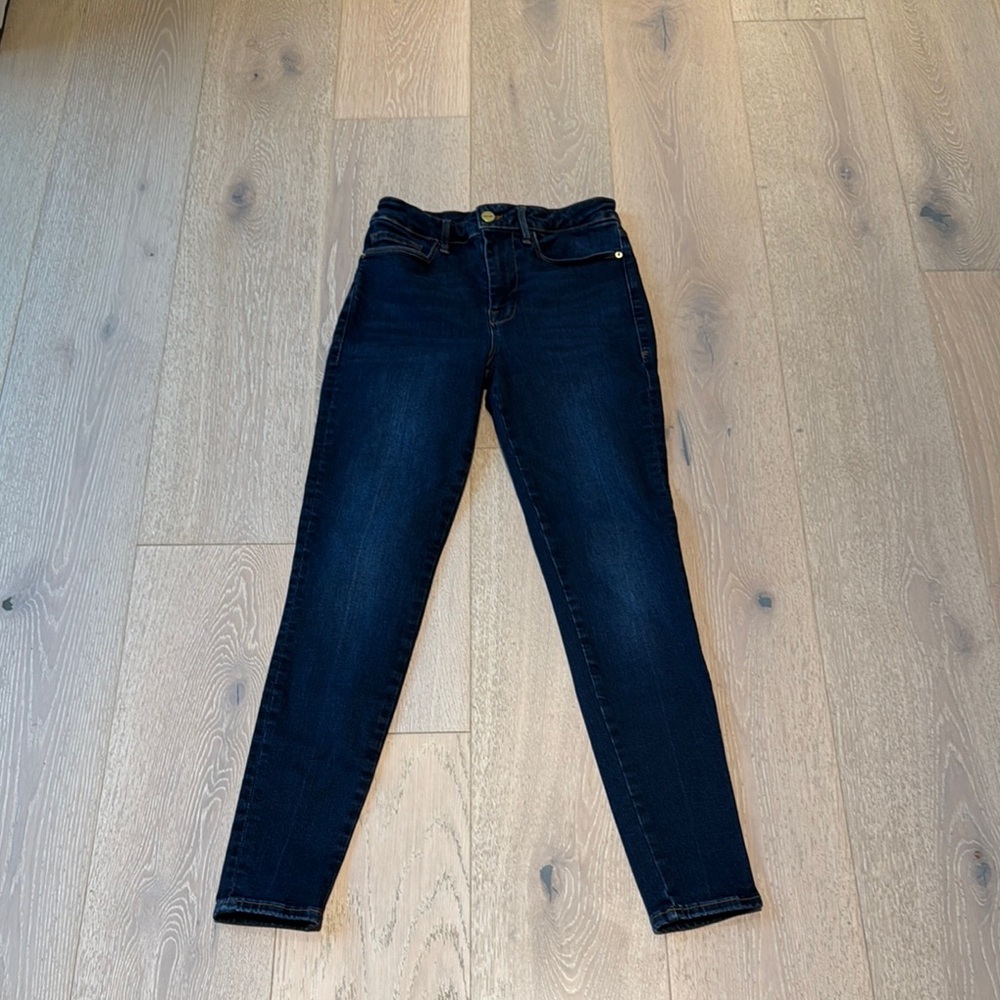 Frame Denim Blue Skinny High-Rise Jeans